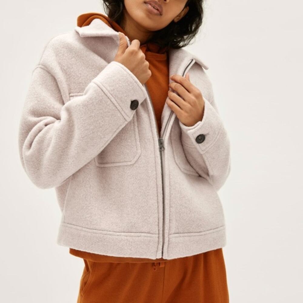 Everlane Womens Wool Blend Mackinaw Jacket Small Full Zip Granola Oversized